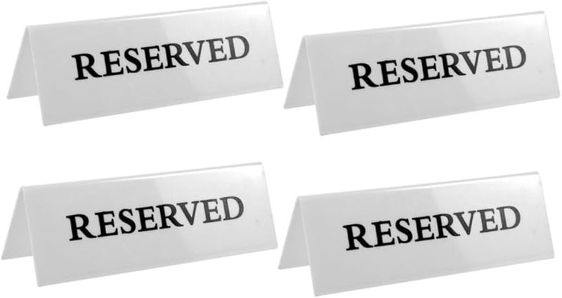 4Pcs Acrylic Reserved Signs For Restaurant Tables Lightweight Portable Table Decor For Weddings Events - Image 2