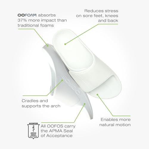 OOFOS OOahh Sport Flex Recovery Sandal, White - Women’s Size 13, Men’s Size 11 - Image 4