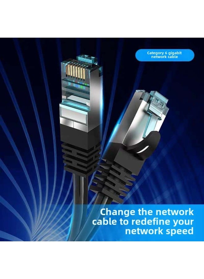 Generic - Six Types Of Gigabit Shielded Wire Finished Network Cable 1 Meter Gigabit Network Cable 1 Meter 2 Meter 3 Meter 5 Meter 10 Meter Jumper Wholesale-Color:Black-Line Length:3M - Image 1