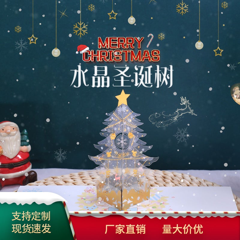 Christmas Greeting Card 3D Creative Christmas Gift Crystal Christmas Tree Holiday Blessing Thanksgiving Card Factory - Image 2