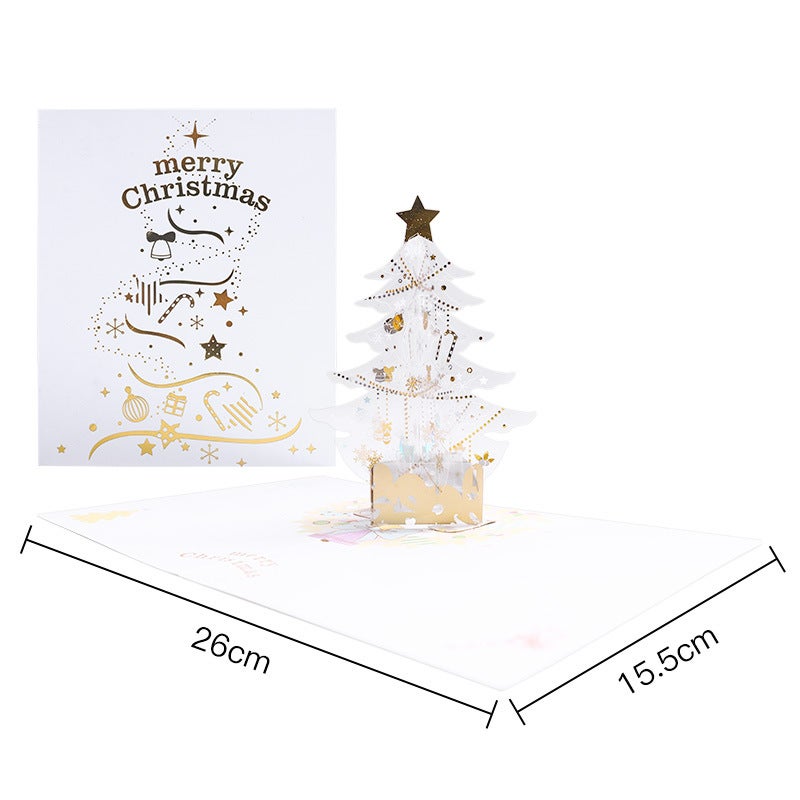Christmas Greeting Card 3D Creative Christmas Gift Crystal Christmas Tree Holiday Blessing Thanksgiving Card Factory - Image 1