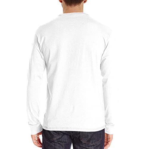 PEGENO Men's Casual Slim Fit Long Sleeve Henley T-Shirts Cotton Shirts (US Large, A4 White) - Image 2