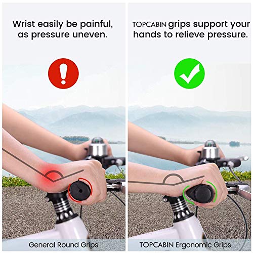 TOPCABIN Bike Grips 2PCS 90mm Length Bike Handlebar Grips Short Mini Bicycle Handlebar Grips Two-color Rubber Ergonomic Design (Black+Grey 90mm Length) - Image 3