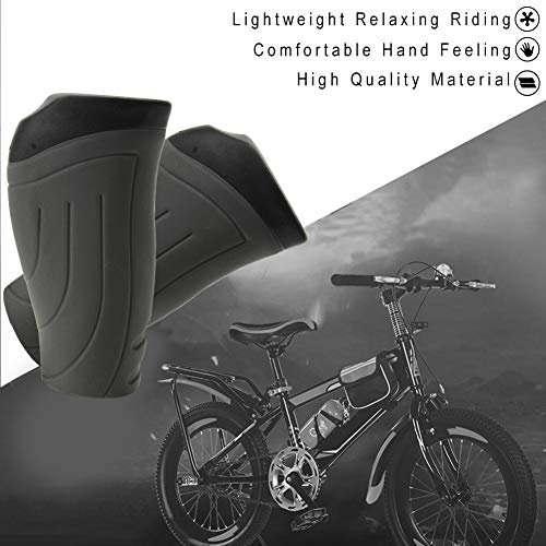 TOPCABIN Bike Grips 2PCS 90mm Length Bike Handlebar Grips Short Mini Bicycle Handlebar Grips Two-color Rubber Ergonomic Design (Black+Grey 90mm Length) - Image 4
