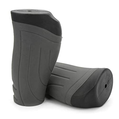 TOPCABIN Bike Grips 2PCS 90mm Length Bike Handlebar Grips Short Mini Bicycle Handlebar Grips Two-color Rubber Ergonomic Design (Black+Grey 90mm Length) - Image 1