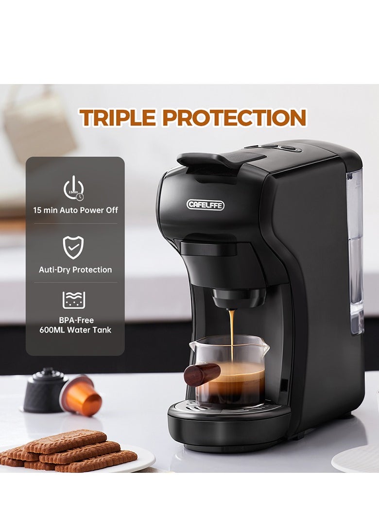 Cafelffe - 3 in 1 Multifunction Espresso Coffee Machine Coffee Maker, Capsule Coffee Machine - Image 1