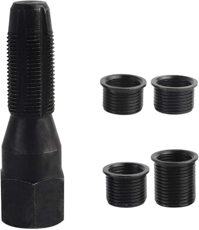 FLYPIG Spark Plug Thread Repair Kit 14mm Reamer Cylinder Thread Repair Tool Screw Tap Portable Carbon Steel Rethread Kit M14x1.25 Spark Plug Thread Repair Tool with 4 Thread Insert - Image 1
