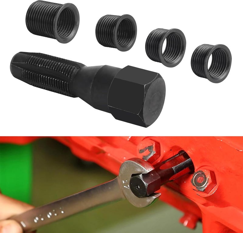 FLYPIG Spark Plug Thread Repair Kit 14mm Reamer Cylinder Thread Repair Tool Screw Tap Portable Carbon Steel Rethread Kit M14x1.25 Spark Plug Thread Repair Tool with 4 Thread Insert - Image 4