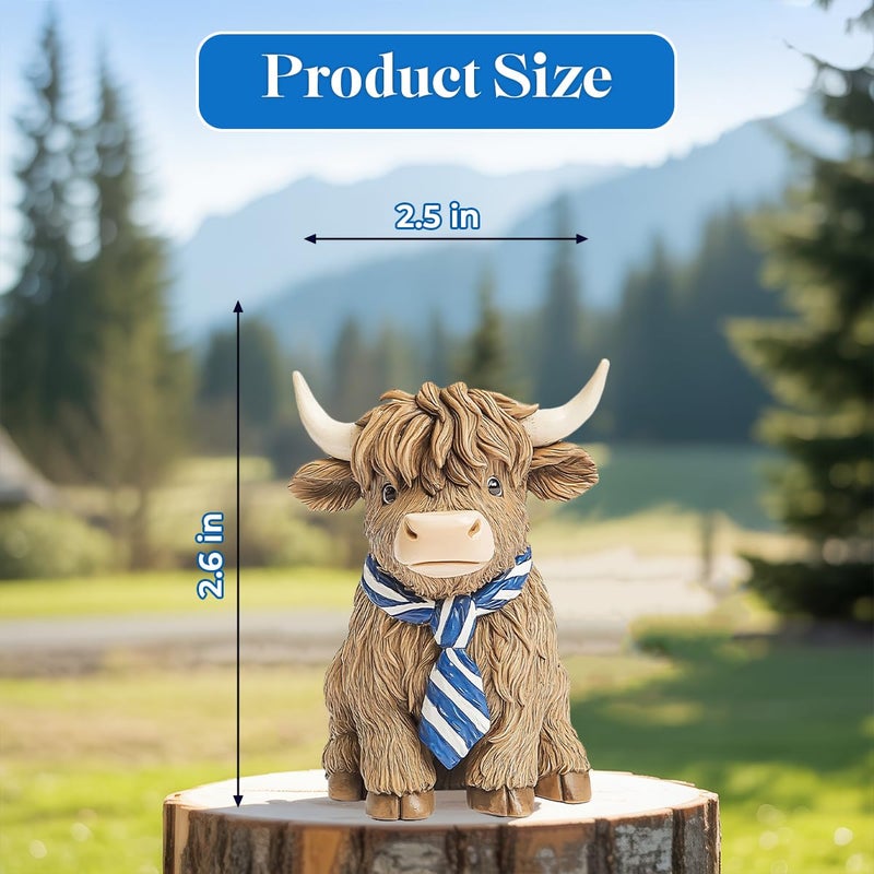 GENANY 3D 2pcs Resin Highland Cow Car Air Freshener Vent Clips, Farmhouse Auto Fresheners, Farm Air Freshener, Cute Gifts for Women and Men, Cool Spring Gifts For Horror Fans - Image 2
