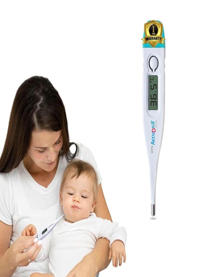 BPL Medical Technologies Accudigit DT-04 Mercury-Free Digital Thermometer With Quick Measurement of Oral & Underarm Temperature in Celsius & Fahrenheit | High Accuracy|Digital Display|Water Resistance - Image 1