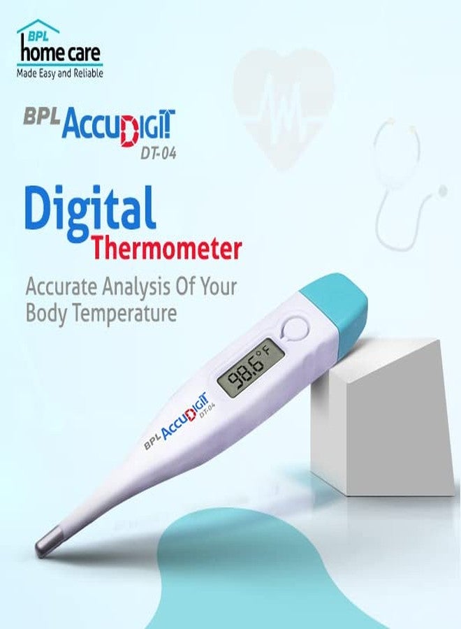BPL Medical Technologies Accudigit DT-04 Mercury-Free Digital Thermometer With Quick Measurement of Oral & Underarm Temperature in Celsius & Fahrenheit | High Accuracy|Digital Display|Water Resistance - Image 2