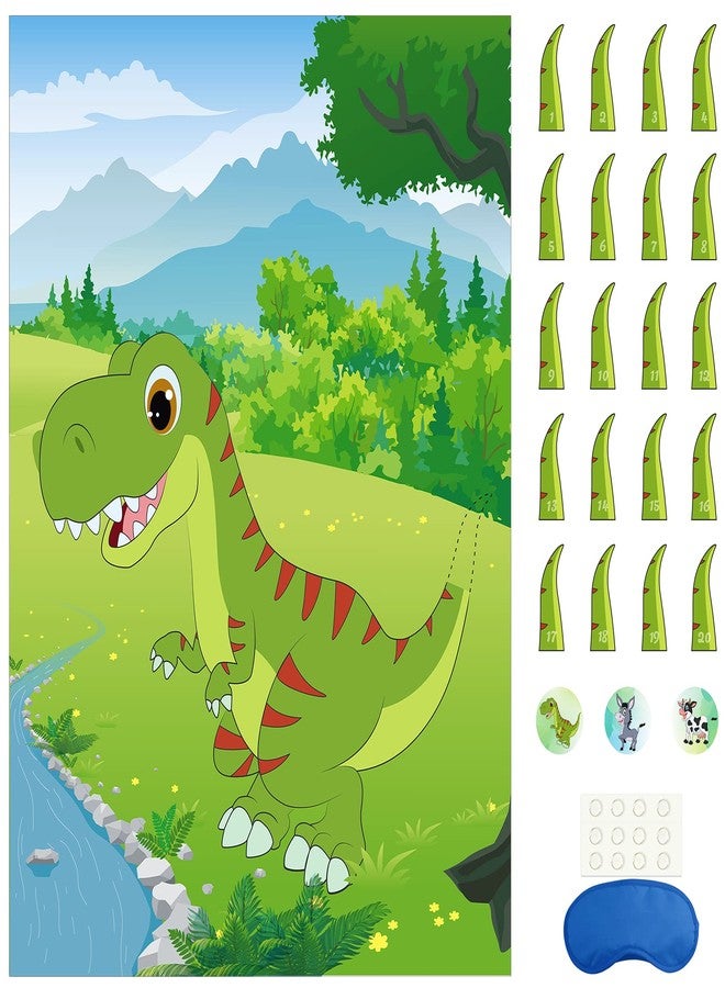Morcheiong Pin The Tail on The Dinosaur Game with 48pcs Tails for Dinosaur Party Favors, Kids Birthday Supplies, Boys Decorations - Image 1