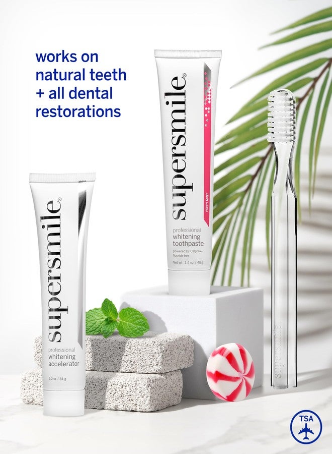 Supersmile Fluoride-Free Whitening System Gift Set with Travel Bag – 2 Calprox® Toothpastes, Accelerators & New Generation Toothbrushes – No Sensitivity, Whitens Up to 6 Shades & Strengthens Enamel - Image 4