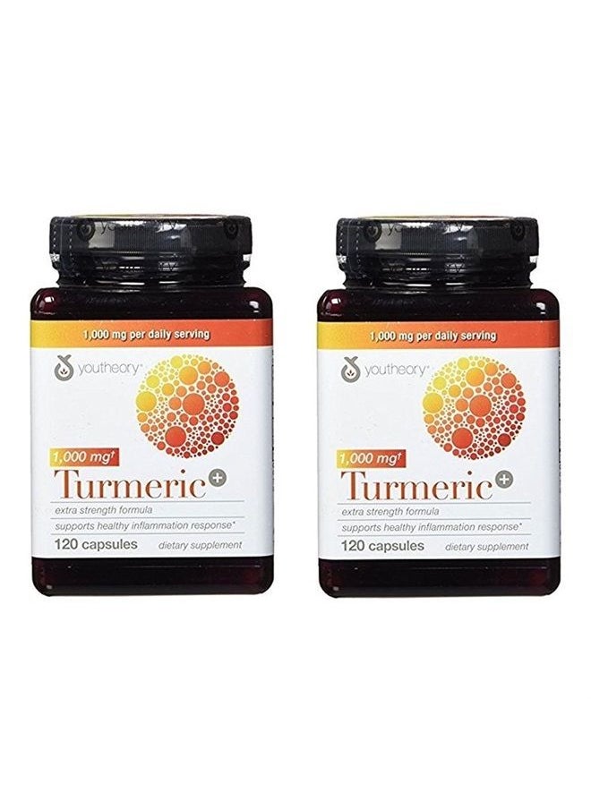youtheory - Turmeric Extra Strength Formula Capsules 1,000 mg per Daily, 120 Count (Pack of 2) - Image 1