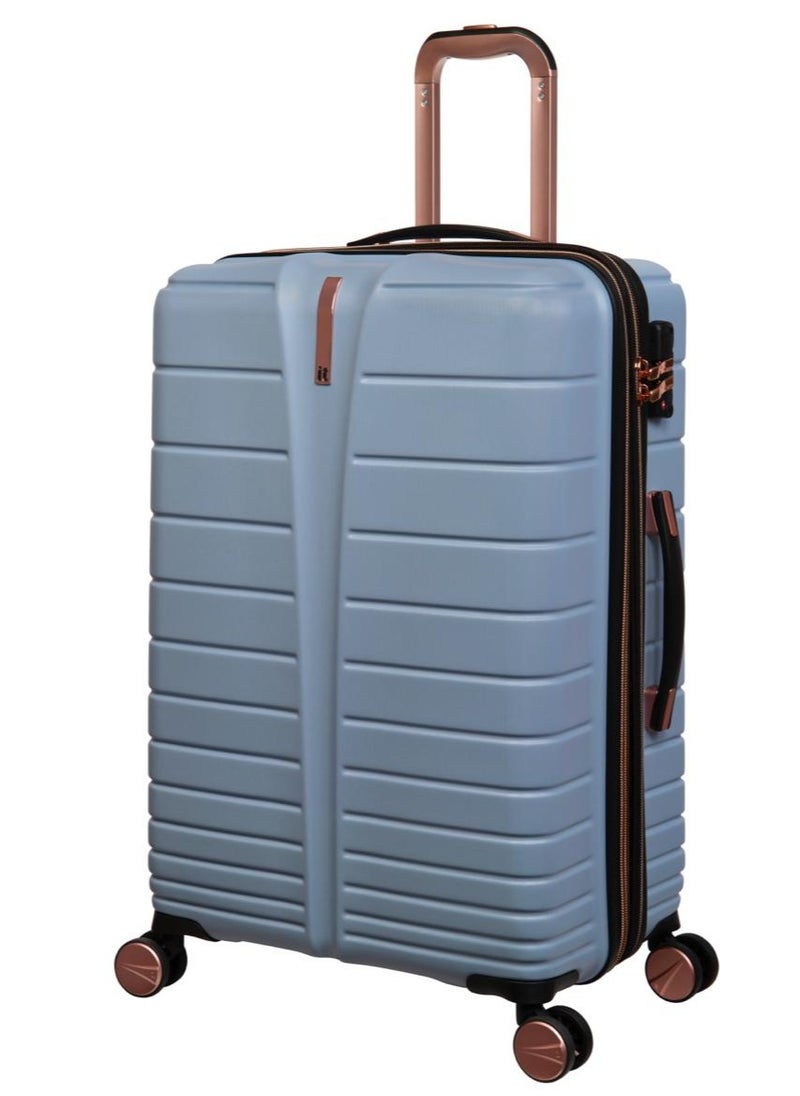 it Luggage it luggage Fascinate, Unisex ABS Material Hard Case Luggage, 8x360 degree Spinner Wheels, Expandable Trolley Bag, Telescopic Handle, TSA Type lock, 16-2871-08, Size Medium, Color Blue Fog  - Image 1