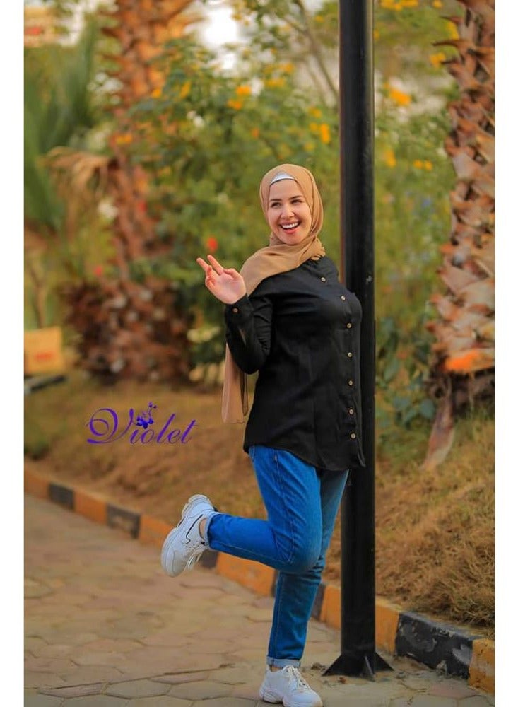 بيوريتوبيا شميز نسائى بيزيك لون اسود  - Image 4