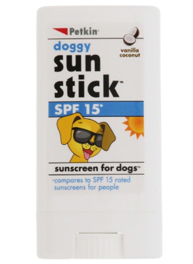 Petkin Dog Sunscreen Sunstick – Sunscreen for Dogs and Puppies, SPF 15 – Simply Rub on Anytime for Instant Sun Protection – Vanilla Coconut Scent, .5 oz Net Weight – Ideal for Home or Travel - Image 1