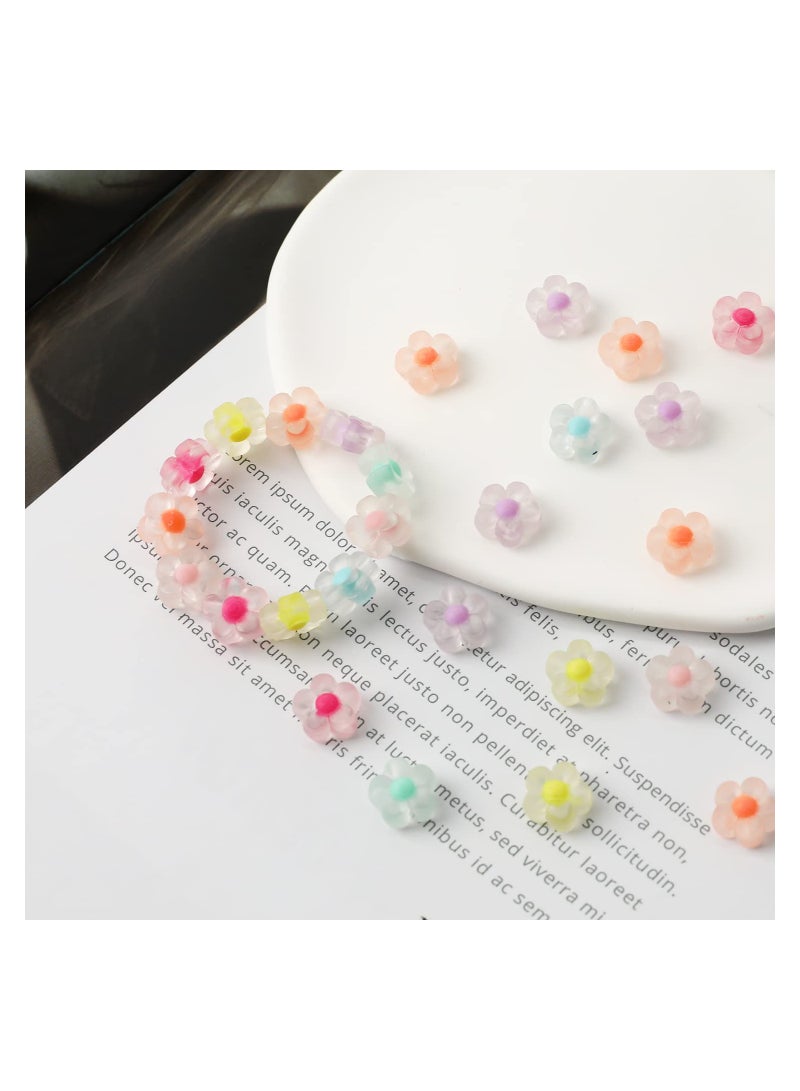 كاست ويف Acrylic Flower Beads Mix Candy Colors, Transparent Daisy Beads Craft Beads for Bracelets Necklace Jewelry Making DIY Crafting, 13mm (200PCS) - Image 2