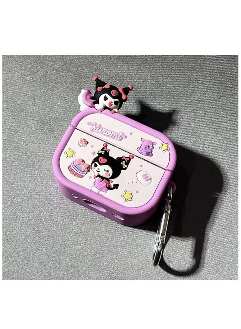 Compatible with Case Soft Silicone Shockproof Cover for Apple Airpods 4, New 3D Cute Cartoon Creative Fun Case Skin with Keychain Design for AirPods 4 Case, - Image 1