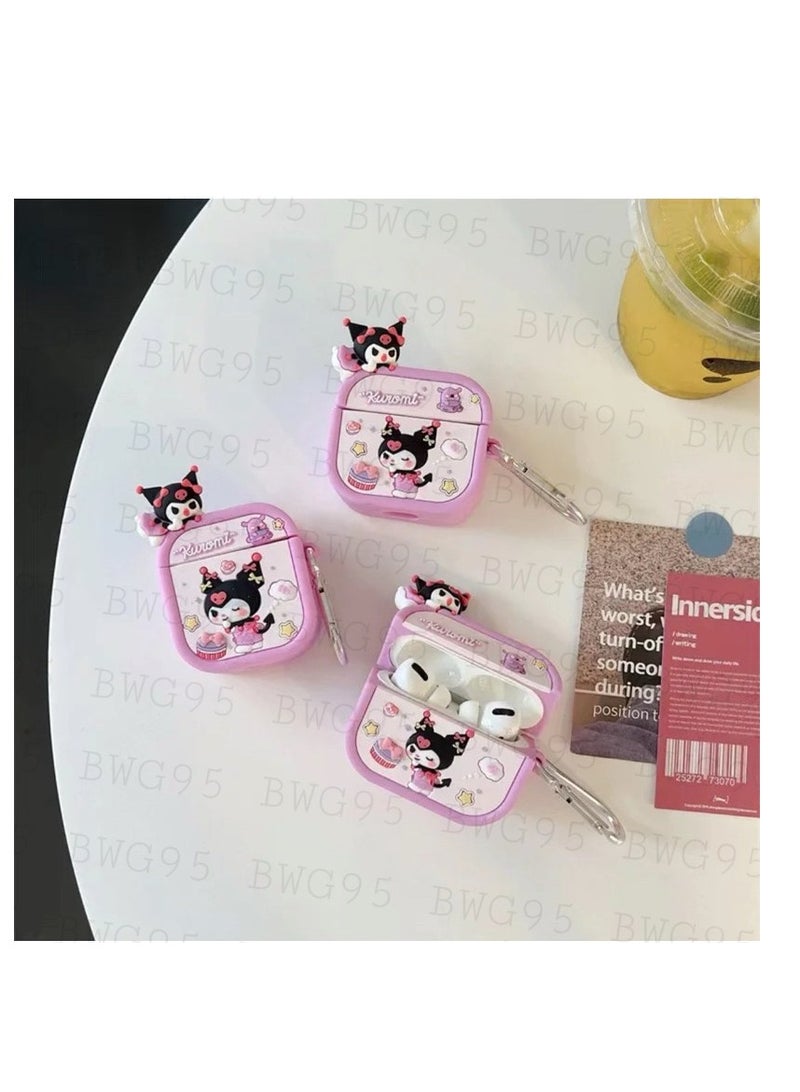 Compatible with Case Soft Silicone Shockproof Cover for Apple Airpods 4, New 3D Cute Cartoon Creative Fun Case Skin with Keychain Design for AirPods 4 Case, - Image 2