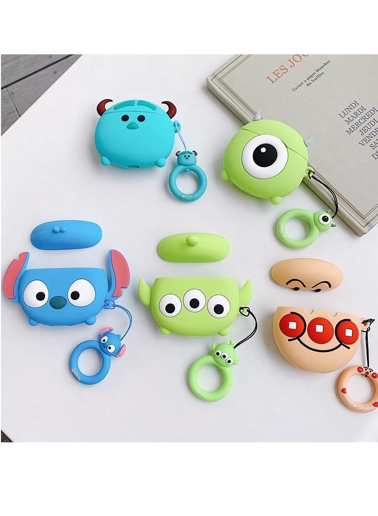 Compatible with Case Soft Silicone Shockproof Cover for Apple Airpods 4, New 3D Cute Cartoon Creative Fun Case Skin with Keychain Design for AirPods 4 Case, - Image 3