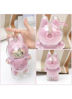 Arabest 2PCS Intended for Labubu case，Clear Figure Display Bag with Keychain for Doll,Plastic Protective Cover(Doll Excluded, 2PCS Style Standing)  - Image 3