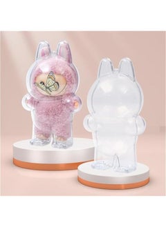 Arabest 2PCS Intended for Labubu case，Clear Figure Display Bag with Keychain for Doll,Plastic Protective Cover(Doll Excluded, 2PCS Style Standing)  - Image 5