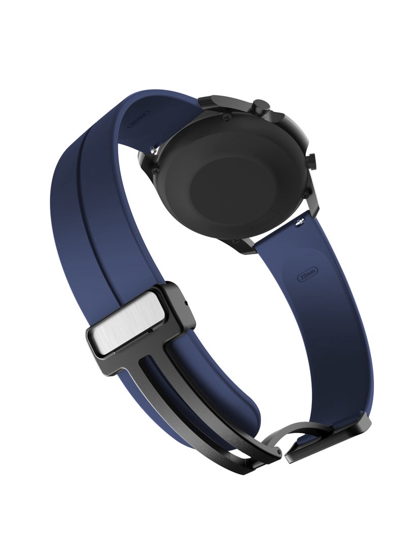 Generic 22MM Straps Compatible with Huawei Watch GT5(46MM)/GT4(46MM)/GT3(46MM)/GT3 Pro(46MM)/GT2(46MM)/GT2e(46MM)/GT/GT Runner,Huawei Watch 4/4 Pro/3/3 Pro,Honor Watch 4 Pro/GS3/Magic Watch 2,Soft Silicone Band With Magnetic Buckle for Men,Women,Blue  - Image 3