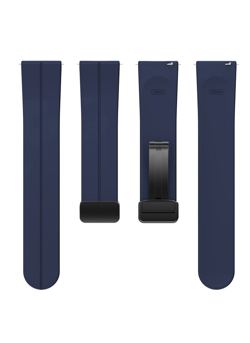 Generic 22MM Straps Compatible with Huawei Watch GT5(46MM)/GT4(46MM)/GT3(46MM)/GT3 Pro(46MM)/GT2(46MM)/GT2e(46MM)/GT/GT Runner,Huawei Watch 4/4 Pro/3/3 Pro,Honor Watch 4 Pro/GS3/Magic Watch 2,Soft Silicone Band With Magnetic Buckle for Men,Women,Blue  - Image 4