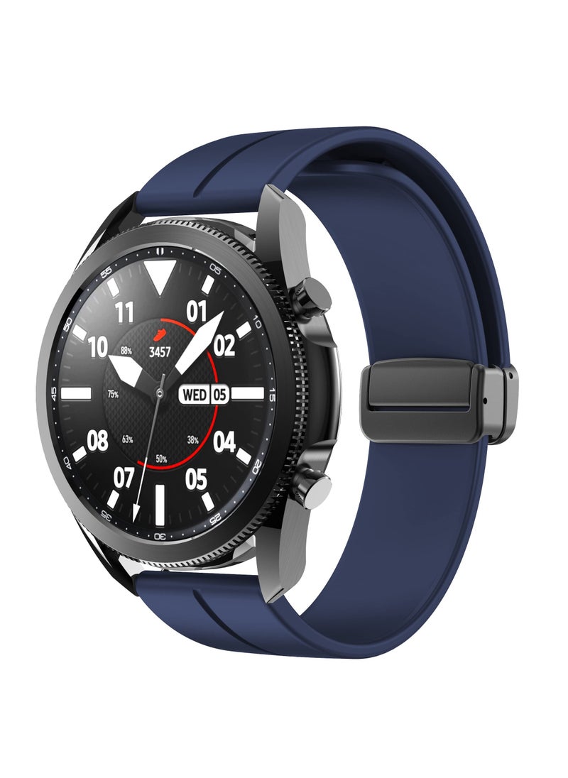Generic 22MM Straps Compatible with Huawei Watch GT5(46MM)/GT4(46MM)/GT3(46MM)/GT3 Pro(46MM)/GT2(46MM)/GT2e(46MM)/GT/GT Runner,Huawei Watch 4/4 Pro/3/3 Pro,Honor Watch 4 Pro/GS3/Magic Watch 2,Soft Silicone Band With Magnetic Buckle for Men,Women,Blue  - Image 1