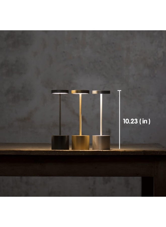 Raxoom Pack Cordless Table Lamp Rechargeable, 5000mAh Battery Operated Portable Table Light,Dimming LED Table Lamp for Restaurant/Patio/Outdoor(Gold) - Image 5