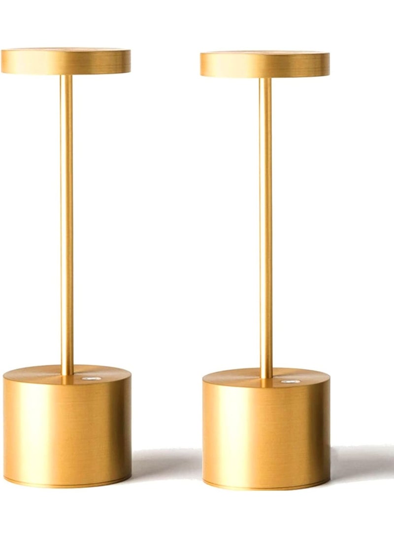 Raxoom Pack Cordless Table Lamp Rechargeable, 5000mAh Battery Operated Portable Table Light,Dimming LED Table Lamp for Restaurant/Patio/Outdoor(Gold) - Image 2