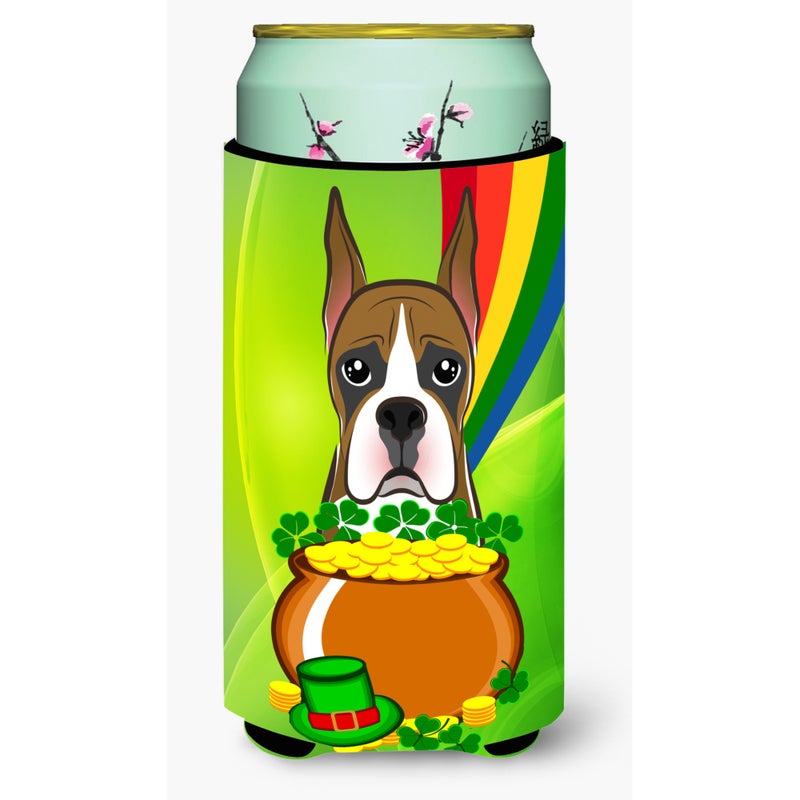Caroline's Treasures ""Caroline's Treasures BB1967TBC """"Boxer St. Patrick's Day"""" Tall Boy Hugger Koozie  Multicolor""