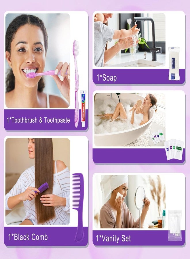 HQSLsund مجموعة أدوات النظافة الشخصية HQSLsund 5 مجموعات للسفر، مجموعة أدوات النظافة الشخصية، مجموعة أدوات النظافة القابلة للتصرف، مستلزمات رعاية المشردين، مجموعة خيرية للمنزل، الفندق، التخييم، السفر - Image 2