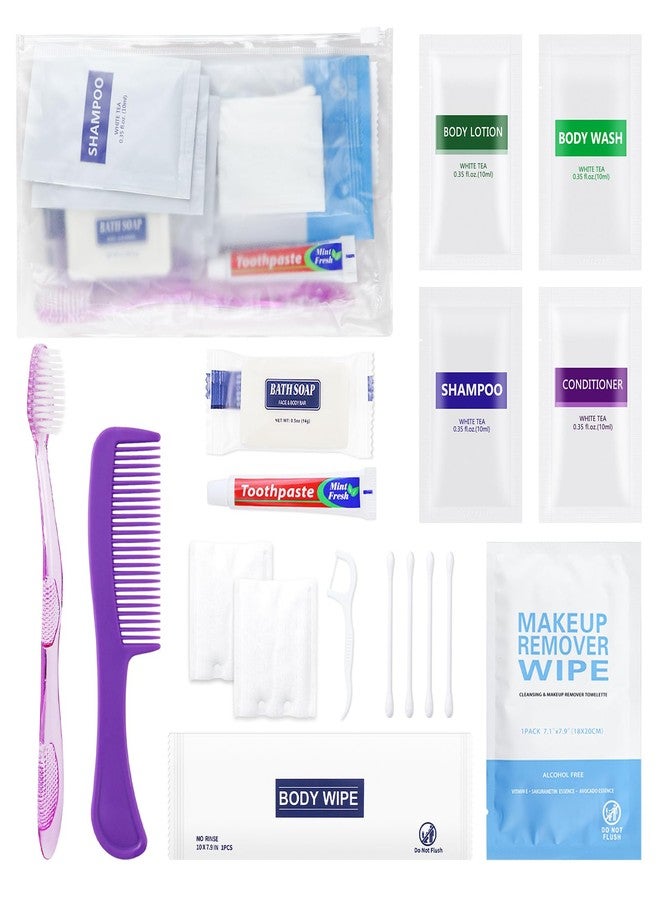 HQSLsund مجموعة أدوات النظافة الشخصية HQSLsund 5 مجموعات للسفر، مجموعة أدوات النظافة الشخصية، مجموعة أدوات النظافة القابلة للتصرف، مستلزمات رعاية المشردين، مجموعة خيرية للمنزل، الفندق، التخييم، السفر - Image 1