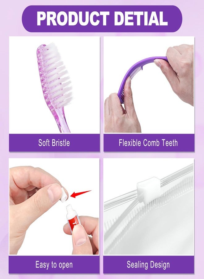 HQSLsund مجموعة أدوات النظافة الشخصية HQSLsund 5 مجموعات للسفر، مجموعة أدوات النظافة الشخصية، مجموعة أدوات النظافة القابلة للتصرف، مستلزمات رعاية المشردين، مجموعة خيرية للمنزل، الفندق، التخييم، السفر - Image 3