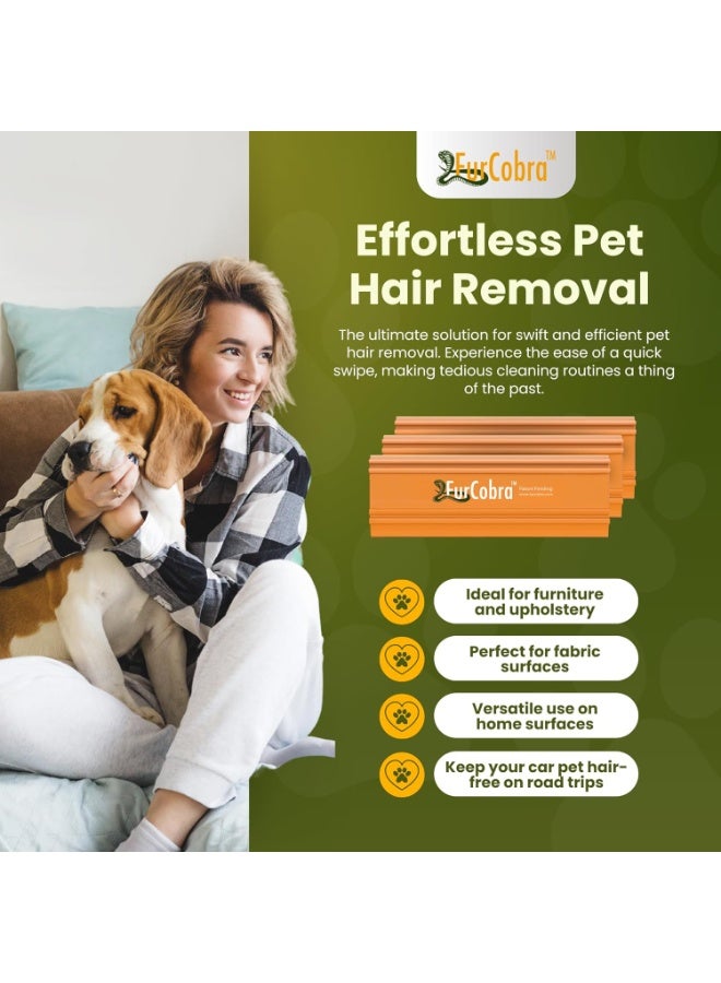FURCOBRA Pro Pet Hair Remover - Easy Grip Pet Hair Carpet Scraper, Pet Hair Removal Tool - Cat Hair Remover, Dog Hair Remover for Couch, Car, Sofa, Carpet - Light & Compact Fur Remover Tool - Image 2