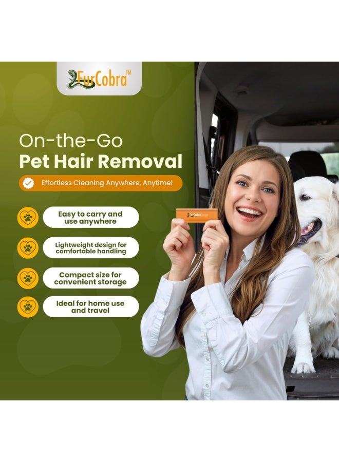 FURCOBRA Pro Pet Hair Remover - Easy Grip Pet Hair Carpet Scraper, Pet Hair Removal Tool - Cat Hair Remover, Dog Hair Remover for Couch, Car, Sofa, Carpet - Light & Compact Fur Remover Tool - Image 4