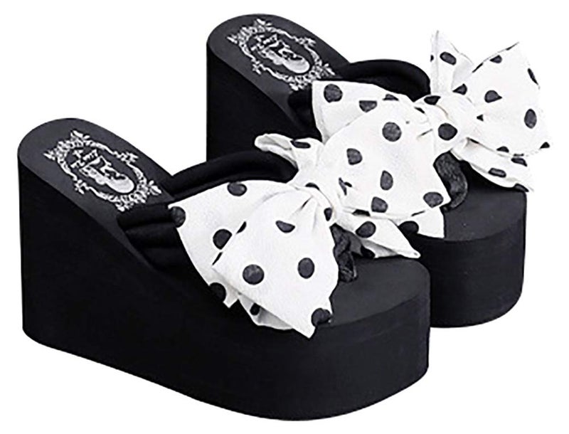 QZUnique Women Flip Flop, Thong Wedge Platform Sandals Arch Support Slippers High Heel Comfortable Cushion Shoes Summer Beach - Image 1