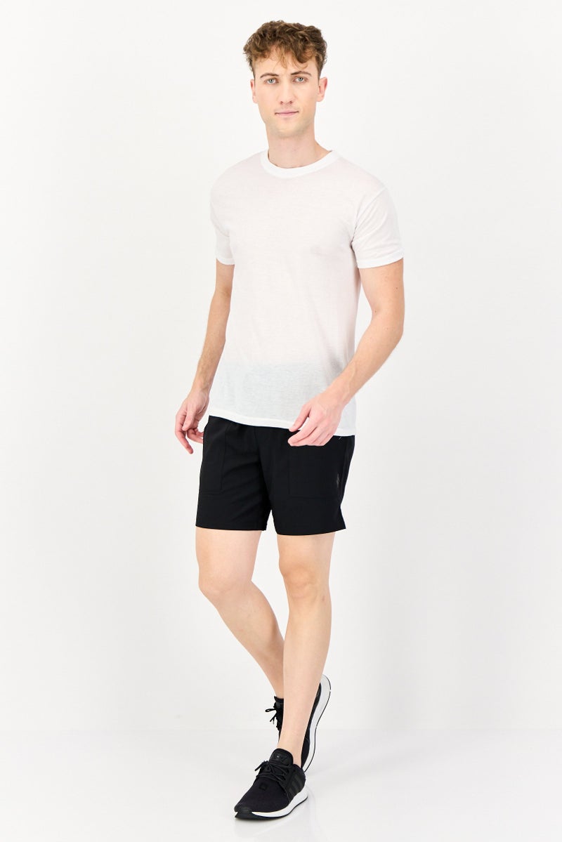 SKECHERS شورتات رياضية للرجال بشعار العلامة التجارية، خارجي، أسود - Image 4