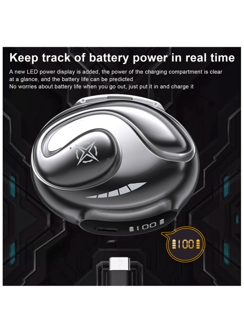 SYOSI Open Ear Bluetooth Headphones, Wireless Sports Earphs, Low Latency Earbuds, Bt 5.4 Running Earbuds Game Music Ear Buds, Ear Clip Headphs, Dual Channel Transmission, Long Time Playback,for Phone Laptop - Image 5