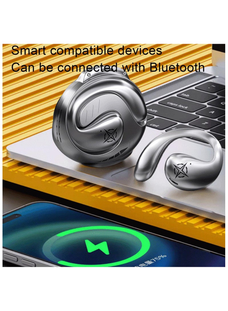 SYOSI Open Ear Bluetooth Headphones, Wireless Sports Earphs, Low Latency Earbuds, Bt 5.4 Running Earbuds Game Music Ear Buds, Ear Clip Headphs, Dual Channel Transmission, Long Time Playback,for Phone Laptop - Image 3