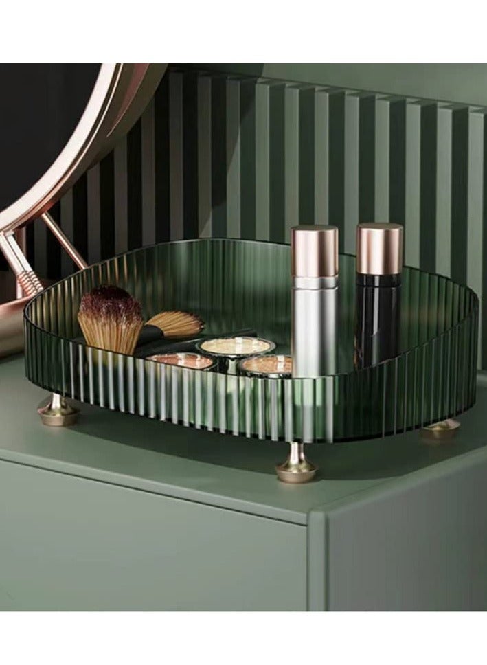 Excefore Makeup Perfume Organizer, Perfume Storage Tray, Decorative Dresser Tray,  Countertop Cosmetic Storage Case for Cosmetics, Round Lotions Display Case, Entrance Key Tray, Room Table Storage Box - Image 4