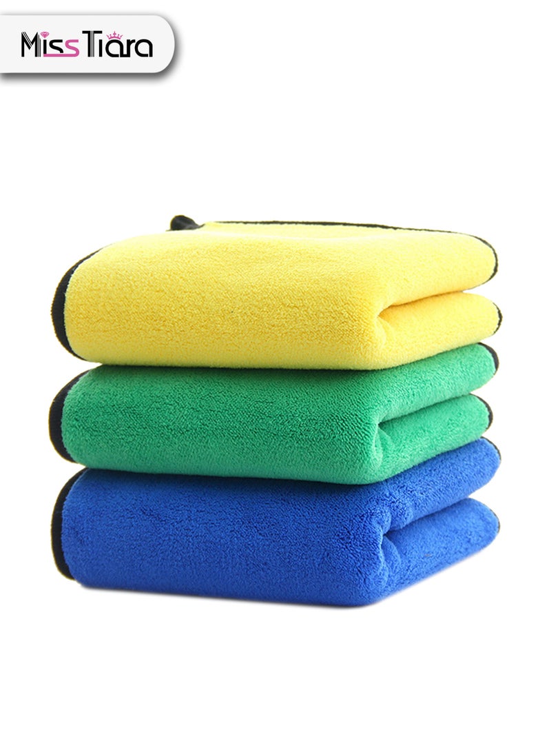 MissTiara 3 Piece Thickened Automotive Cleaning Towels Super Absorbent Microfiber Towels  - Image 1