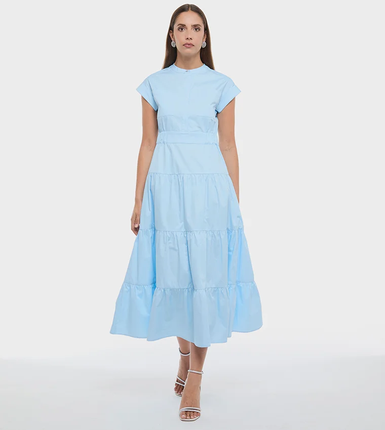 بي سي بي جي BCBG TIRED POPLIN DRESS