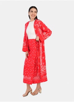 Carina Printed Red Kimono  - Image 2
