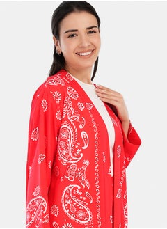 Carina Printed Red Kimono  - Image 5
