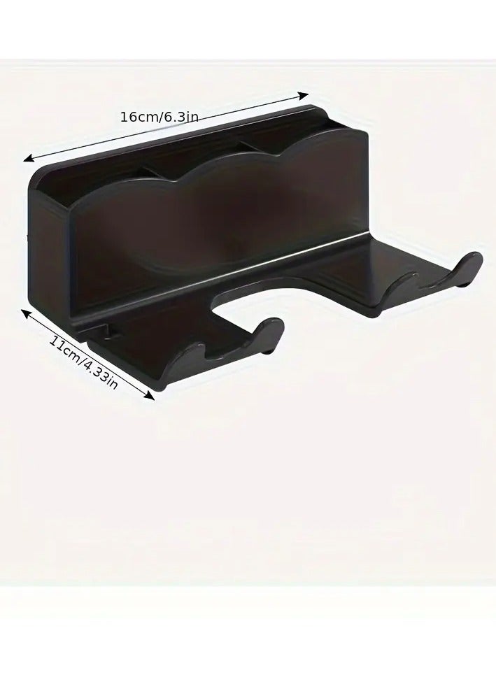 حامل مجفف شعر جداري موفر للمساحة – تركيب بدون حفر، قبضة آمنة ومنظم حمام أنيق (الإكسسوارات في الصور لغرض العرض فقط) - Image 4