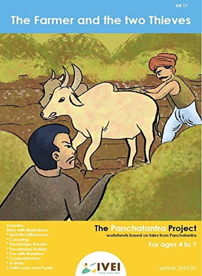 IVEI Panchatantra Kids Learning Book - Workbook and DIY Puzzle of Panchatantra Story - Colouring Activity Worksheets - Creative Fun Activity and Education For Kids - The Farmer and the Two Thieves ( Age 4 to 7 Years ) - Image 1