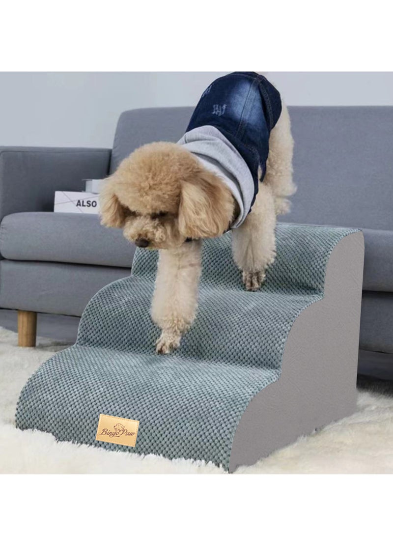 ويسفور سلالم غير قابلة للانزلاق للحيوانات الأليفة، سلالم رمادية للكلاب بارتفاع 40 سم، سلالم للكلاب للسرير والأرائك، سلالم تدريب للكلاب مكونة من 3 طبقات، سلالم رمادية مكونة من 3 درجات، قابلة للإزالة والغسل - Image 3